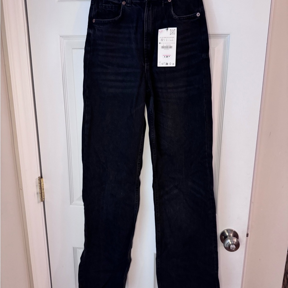 Zara Women’s Wide Leg Black Jeans - Picture 2 of 7